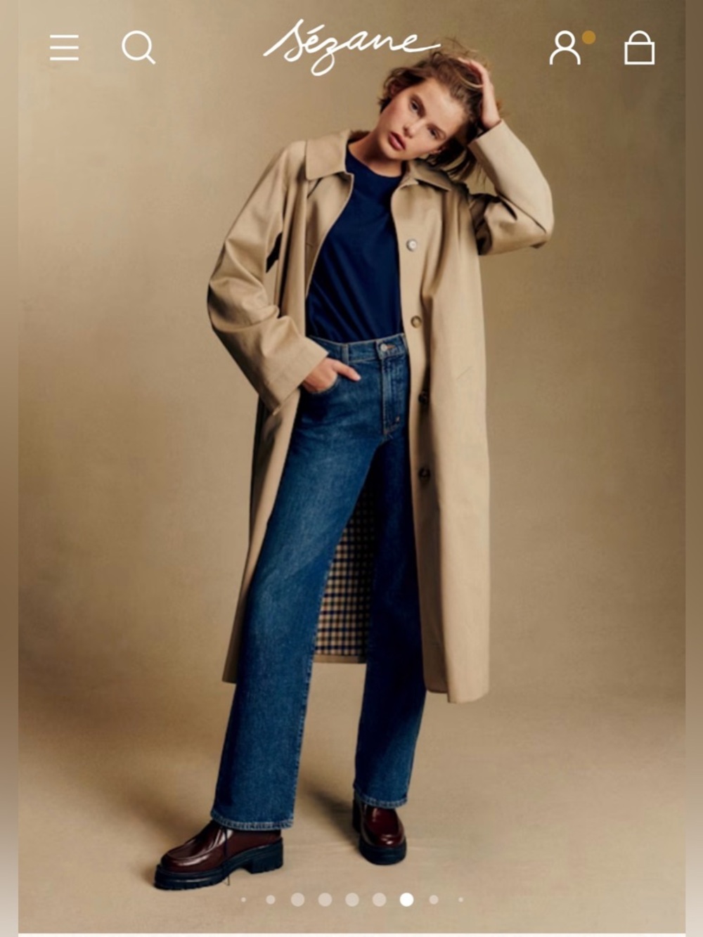 Sezane “Clyde” trench coat size 42